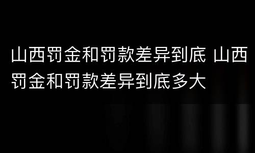 山西罚金和罚款差异到底 山西罚金和罚款差异到底多大