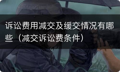 诉讼费用减交及缓交情况有哪些（减交诉讼费条件）