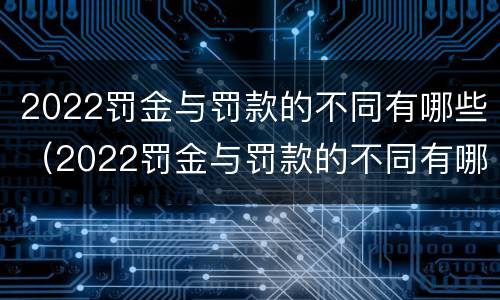 2022罚金与罚款的不同有哪些（2022罚金与罚款的不同有哪些情况）