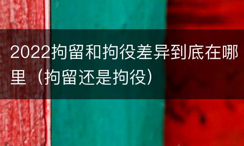 2022拘留和拘役差异到底在哪里（拘留还是拘役）