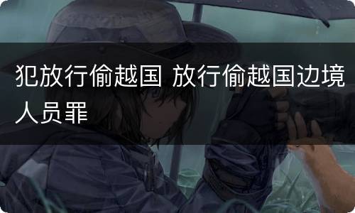 犯放行偷越国 放行偷越国边境人员罪