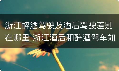 浙江醉酒驾驶及酒后驾驶差别在哪里 浙江酒后和醉酒驾车如何处罚