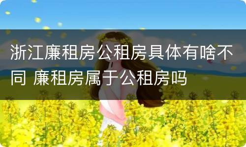 浙江廉租房公租房具体有啥不同 廉租房属于公租房吗