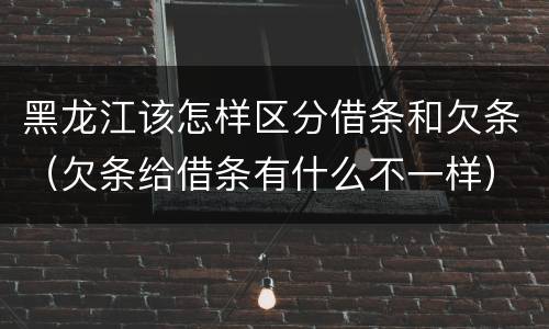 黑龙江该怎样区分借条和欠条（欠条给借条有什么不一样）