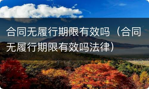 合同无履行期限有效吗（合同无履行期限有效吗法律）