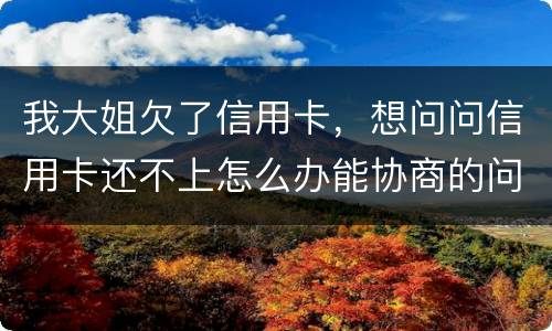 我大姐欠了信用卡，想问问信用卡还不上怎么办能协商的问题
