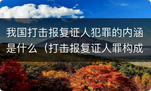 我国打击报复证人犯罪的内涵是什么（打击报复证人罪构成要件）
