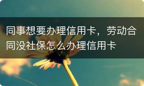 同事想要办理信用卡，劳动合同没社保怎么办理信用卡
