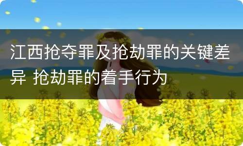 江西抢夺罪及抢劫罪的关键差异 抢劫罪的着手行为