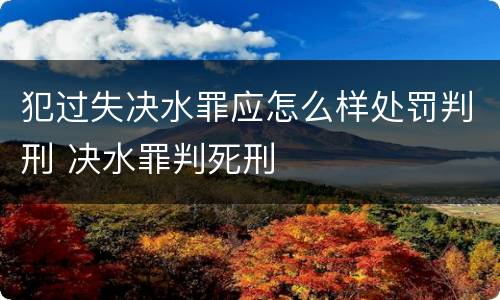 犯过失决水罪应怎么样处罚判刑 决水罪判死刑