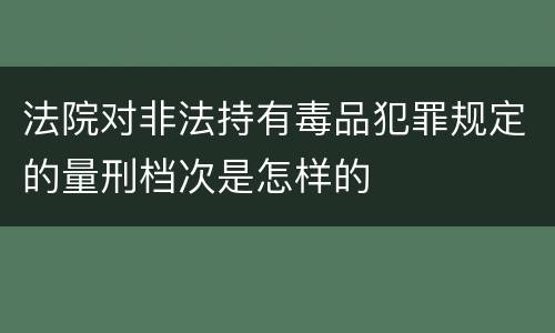 法院对非法持有毒品犯罪规定的量刑档次是怎样的