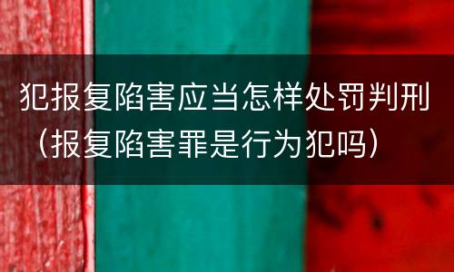 犯报复陷害应当怎样处罚判刑（报复陷害罪是行为犯吗）