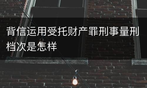 背信运用受托财产罪刑事量刑档次是怎样