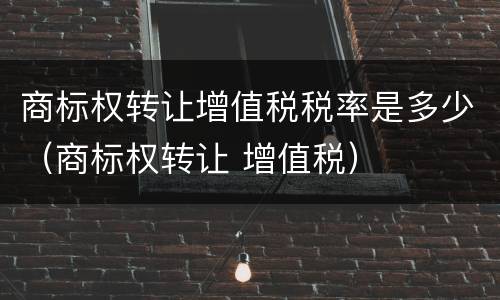 商标权转让增值税税率是多少（商标权转让 增值税）
