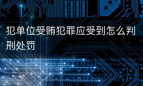 犯单位受贿犯罪应受到怎么判刑处罚