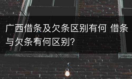 广西借条及欠条区别有何 借条与欠条有何区别?