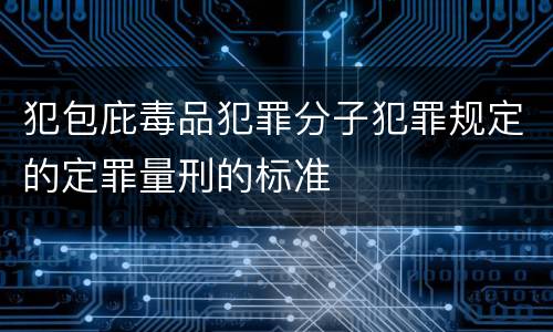 犯包庇毒品犯罪分子犯罪规定的定罪量刑的标准