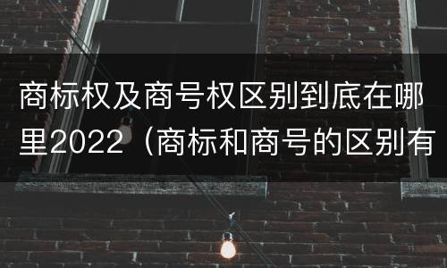 商标权及商号权区别到底在哪里2022（商标和商号的区别有哪些?）