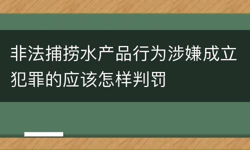 非法捕捞水产品行为涉嫌成立犯罪的应该怎样判罚