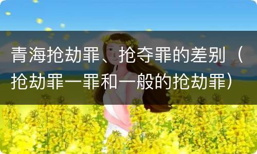 青海抢劫罪、抢夺罪的差别（抢劫罪一罪和一般的抢劫罪）