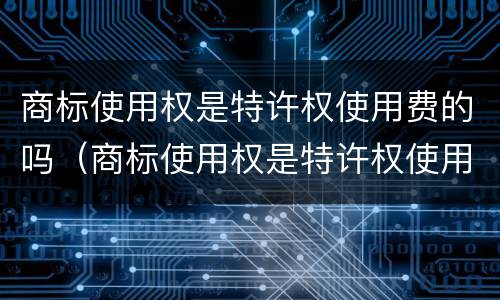 商标使用权是特许权使用费的吗（商标使用权是特许权使用费的吗）