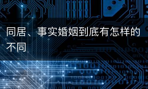 同居、事实婚姻到底有怎样的不同