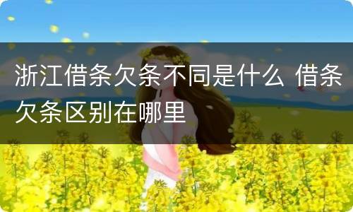 浙江借条欠条不同是什么 借条欠条区别在哪里