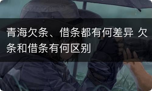 青海欠条、借条都有何差异 欠条和借条有何区别