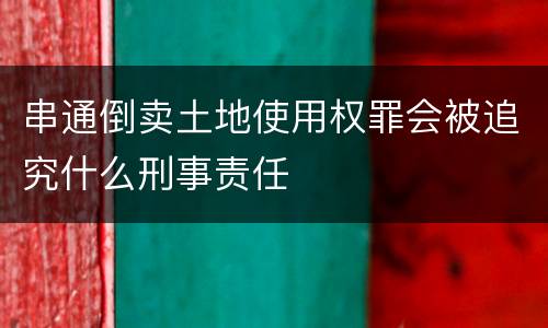 串通倒卖土地使用权罪会被追究什么刑事责任