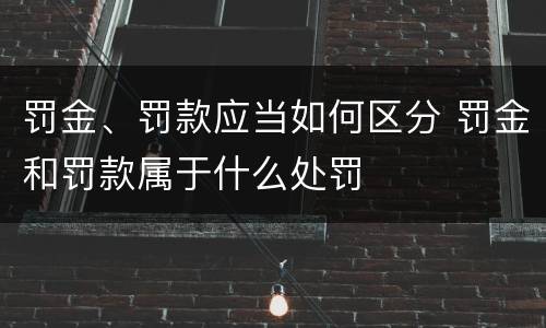 罚金、罚款应当如何区分 罚金和罚款属于什么处罚
