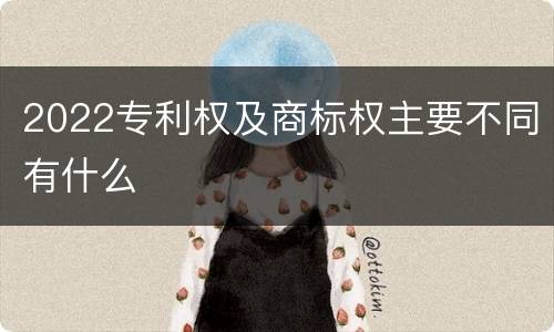 2022专利权及商标权主要不同有什么