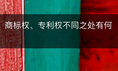 商标权、专利权不同之处有何