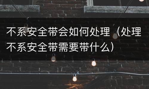 不系安全带会如何处理（处理不系安全带需要带什么）