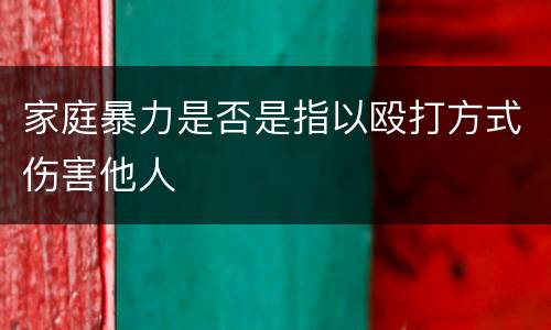 家庭暴力是否是指以殴打方式伤害他人