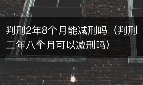 判刑2年8个月能减刑吗（判刑二年八个月可以减刑吗）
