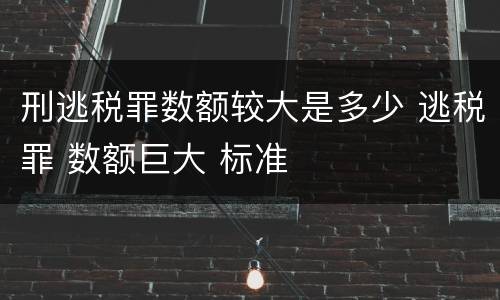刑逃税罪数额较大是多少 逃税罪 数额巨大 标准