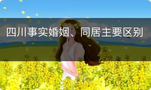 四川事实婚姻、同居主要区别