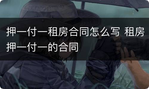 押一付一租房合同怎么写 租房押一付一的合同