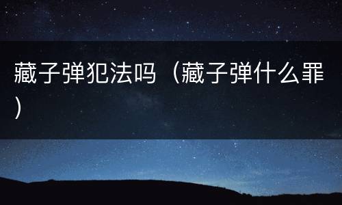 藏子弹犯法吗（藏子弹什么罪）