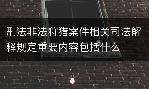 刑法非法狩猎案件相关司法解释规定重要内容包括什么