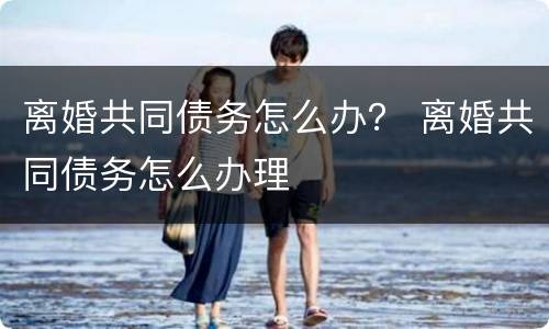离婚共同债务怎么办？ 离婚共同债务怎么办理