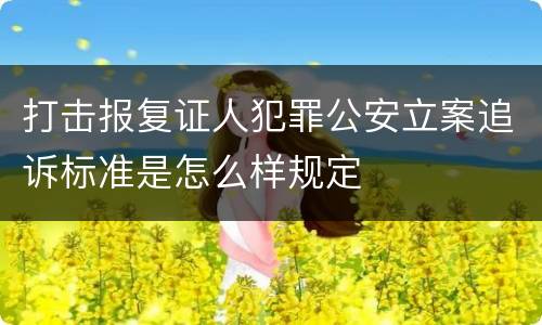 打击报复证人犯罪公安立案追诉标准是怎么样规定