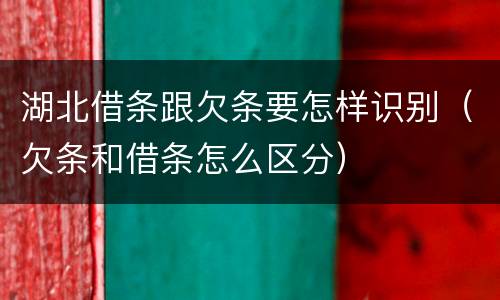 湖北借条跟欠条要怎样识别（欠条和借条怎么区分）