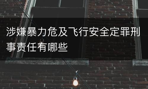 涉嫌暴力危及飞行安全定罪刑事责任有哪些