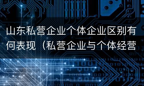山东私营企业个体企业区别有何表现（私营企业与个体经营企业的区别）