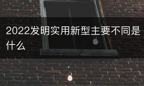 2022发明实用新型主要不同是什么