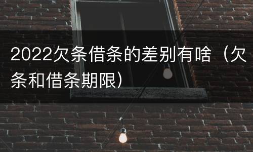 2022欠条借条的差别有啥（欠条和借条期限）