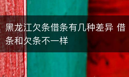 黑龙江欠条借条有几种差异 借条和欠条不一样