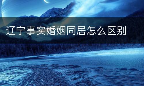 辽宁事实婚姻同居怎么区别