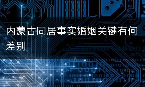内蒙古同居事实婚姻关键有何差别
